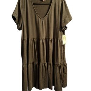 Willow Drive Black Tiered V Neck Women’s Dress NWT XL